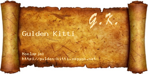 Gulden Kitti névjegykártya